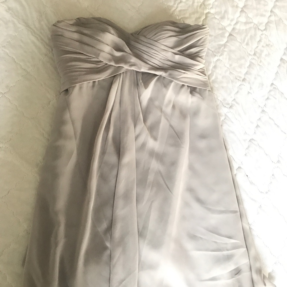 Grey Strapless Bridesmaid/Prom Dress